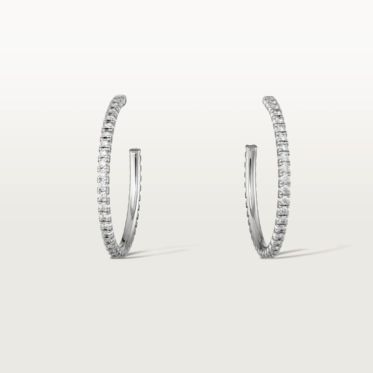 Top 1:1 replica Etincelle de Cartier hoop earrings, medium model, paved