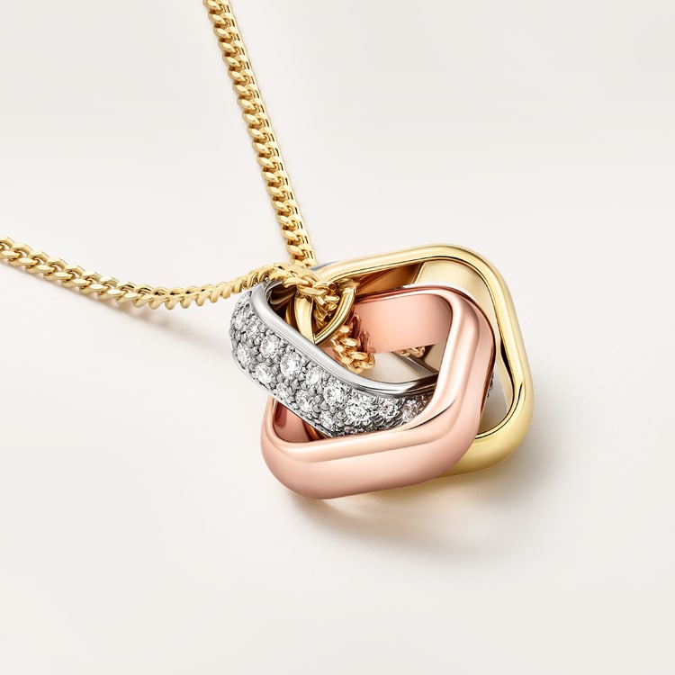 Top 1:1 replica Trinity pendant, cushion-shaped, half-paved