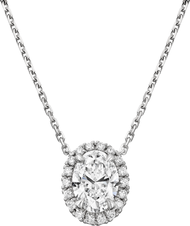 Top 1:1 replica Cartier Destinée pendant, oval-cut diamond, paved