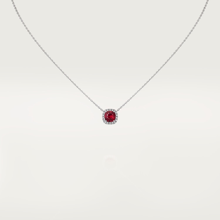 Top 1:1 replica Cartier Destinée pendant, cushion-cut ruby, paved