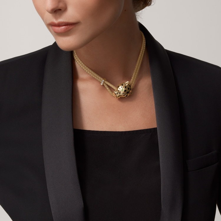Top 1:1 replica Panthère de Cartier necklace, paved