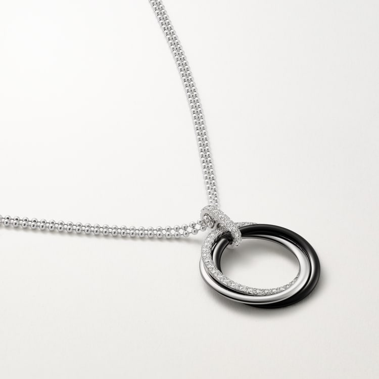 Top 1:1 replica Trinity pendant, ceramic, diamonds