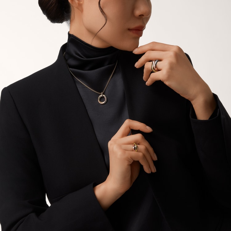 Top 1:1 replica Trinity pendant, medium model, diamonds