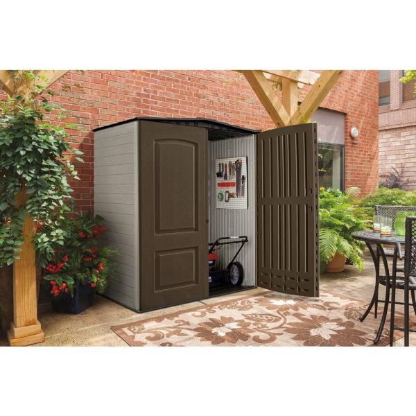 4 ft. 4 in. W x 6 ft. 5 in. H x 4 ft. 7 in. D Medium Vertical Resin Shed