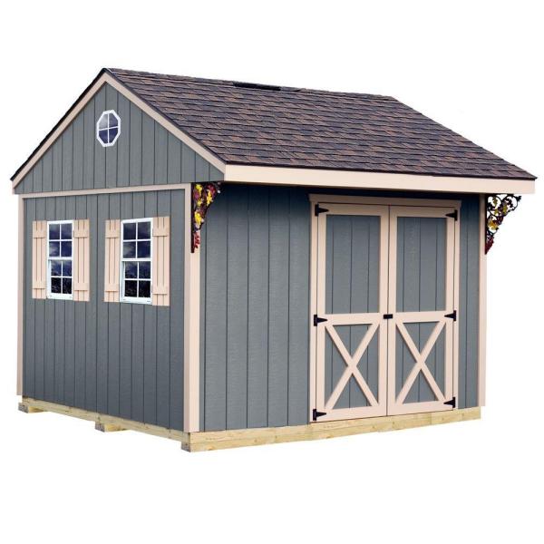 10 ft. x 10 ft. Wood Storage Shed Kit with Floor Including 4 x 4 Runners