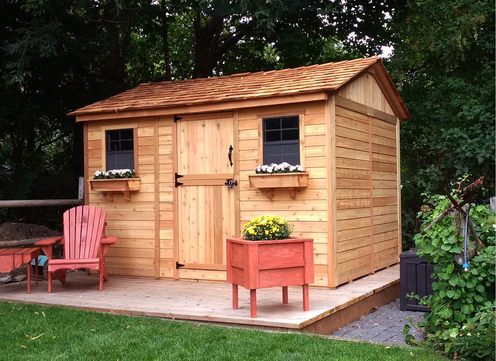 Cabana 12 ft. W x 8 ft. D Wood Storage Shed