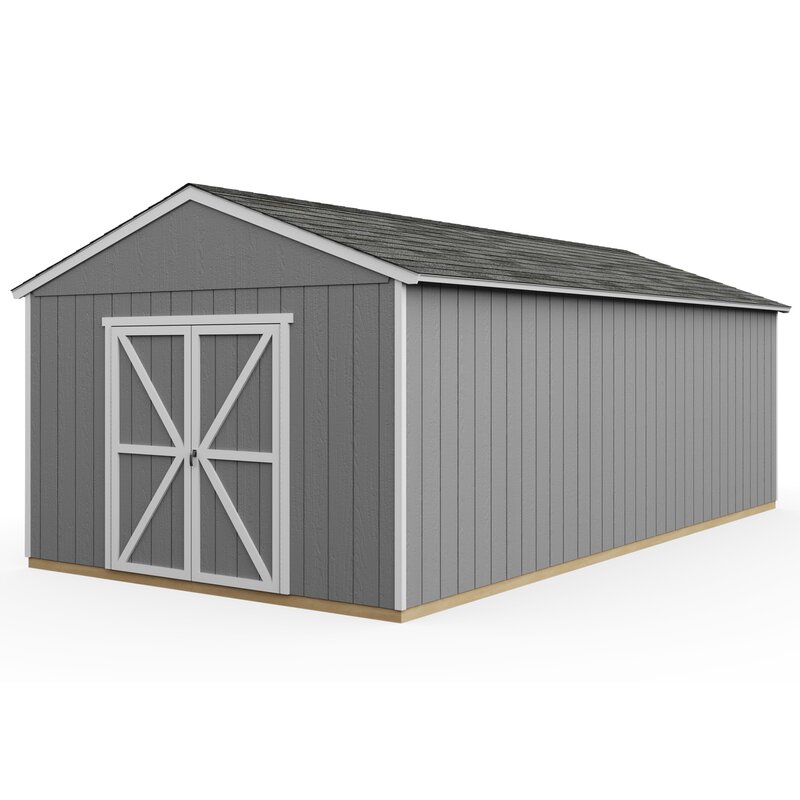 12 ft. W x 24 ft. D Solid + Manufactured Wood Storage Shed