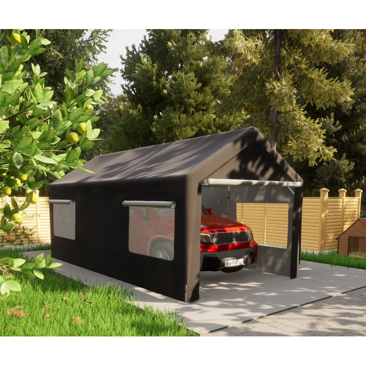 10 Ft. W x 20 Ft. D Garage Heavy Duty Carport Portable Garage Storage Shed Canopy