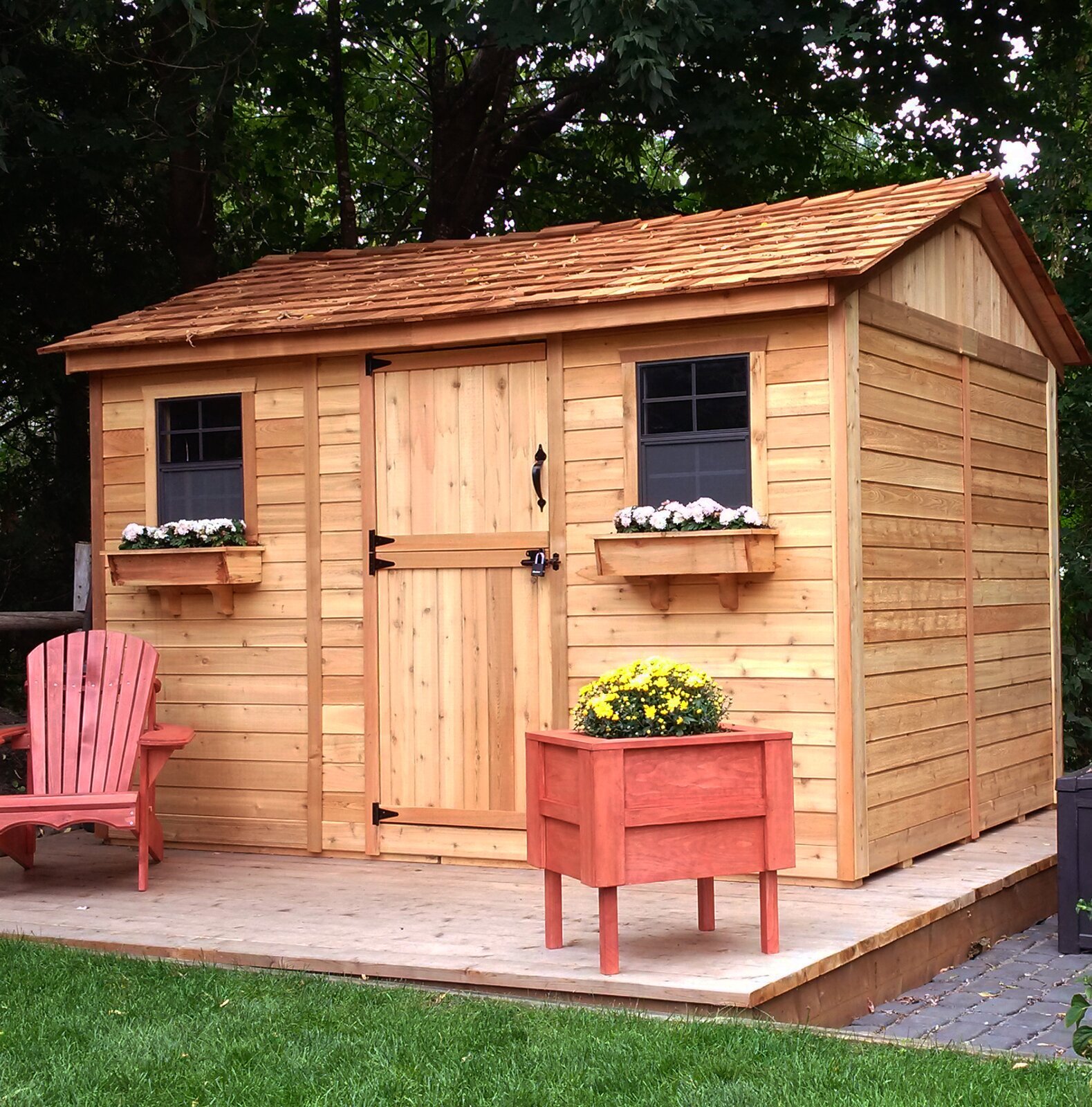 Cabana 12 ft. W x 8 ft. D Wood Storage Shed