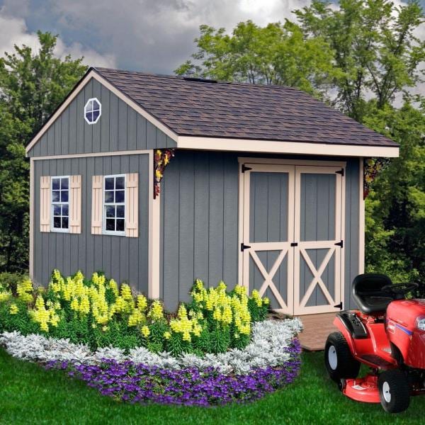 10 ft. x 10 ft. Wood Storage Shed Kit with Floor Including 4 x 4 Runners