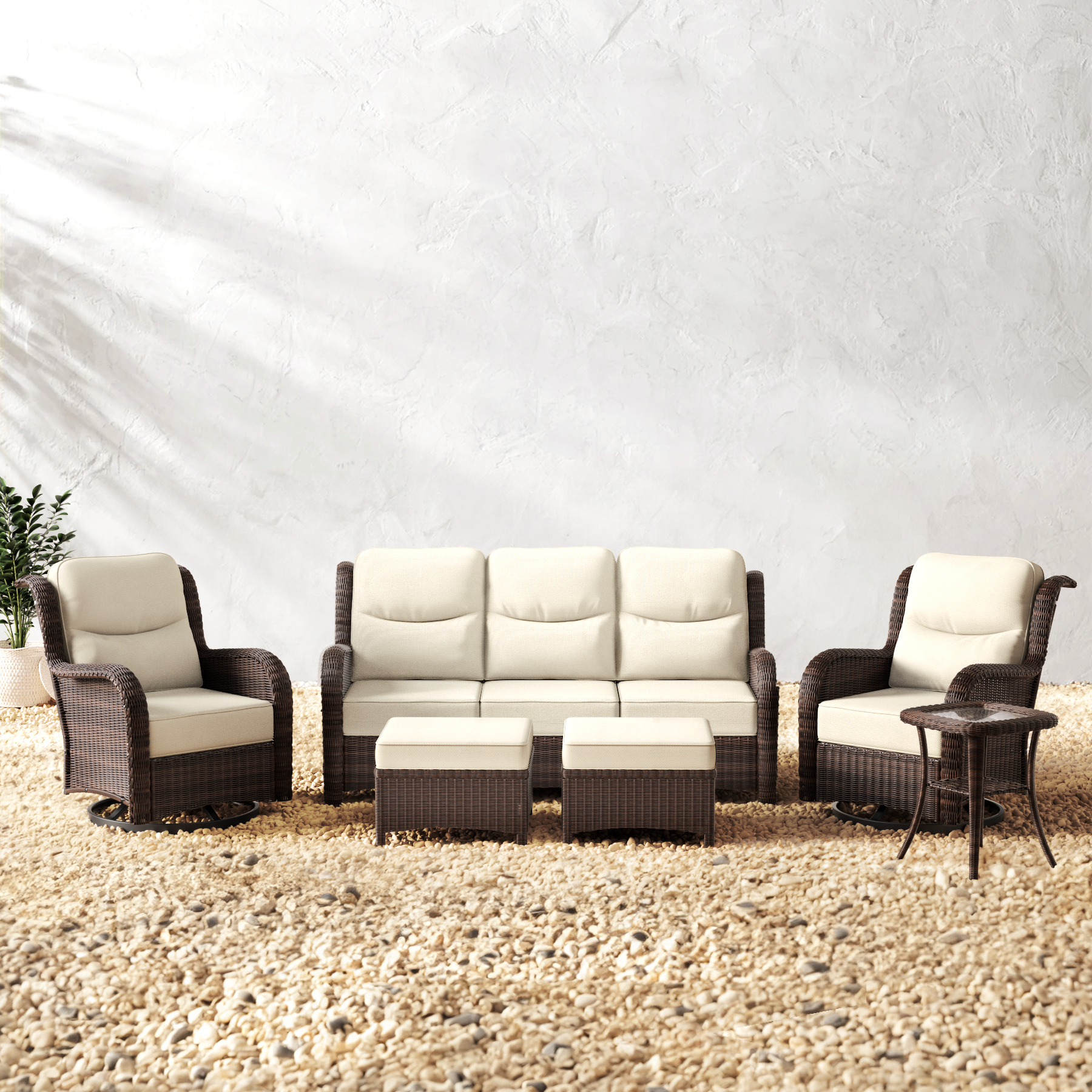 Ardenelle Sofa Set With Ottomans-5 Seater