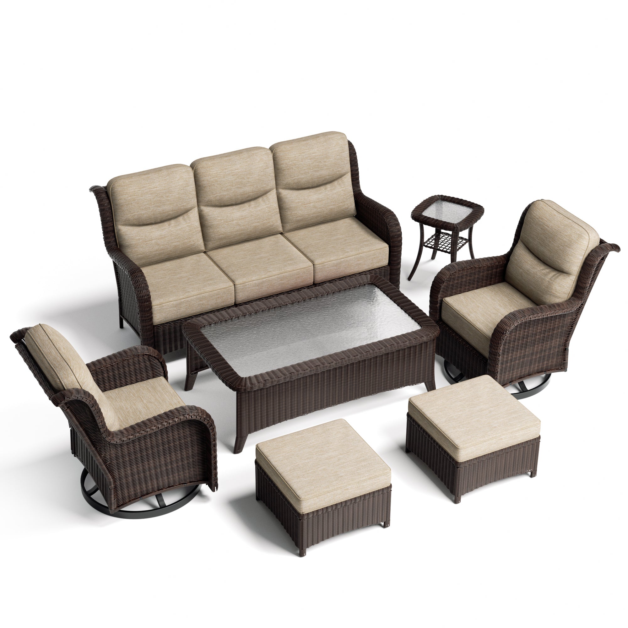 Ardenelle Patio Sofa Set With Tables
