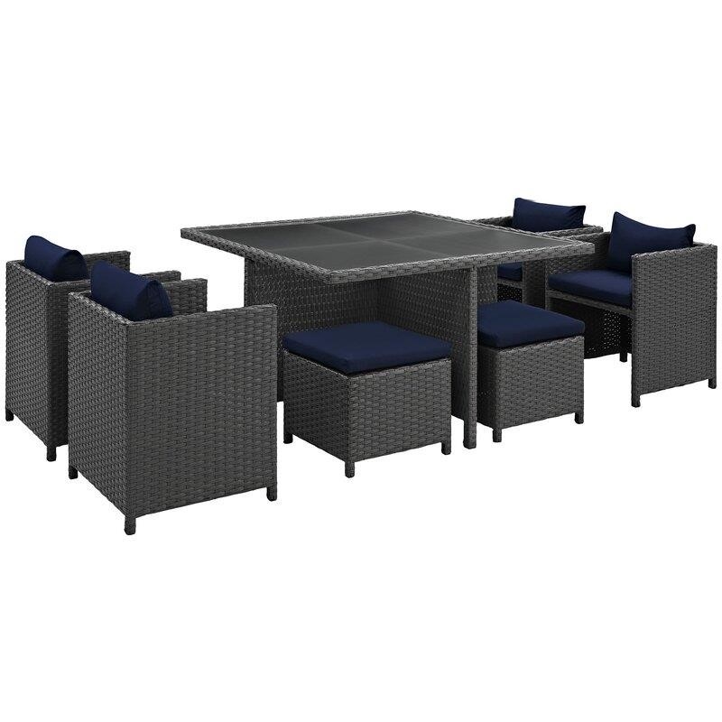Tripp Square 6 - Person 52.5'' Long Dining Set with Cushions