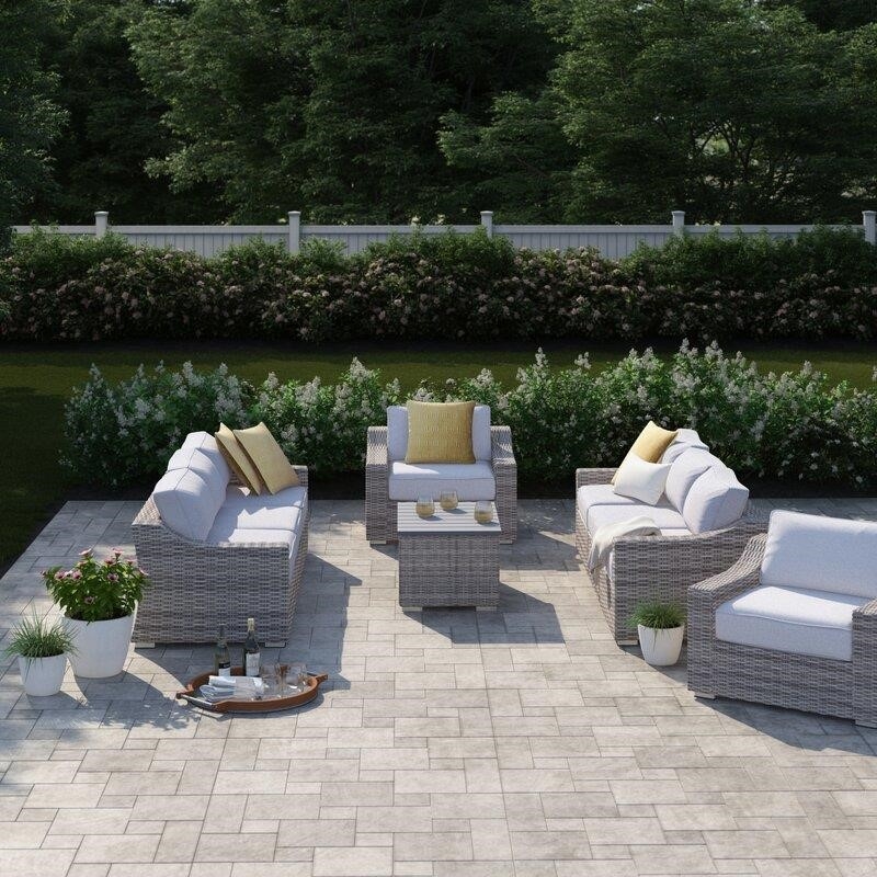 Dayse Wicker/Rattan 8 - Person Seating Group with Cushions