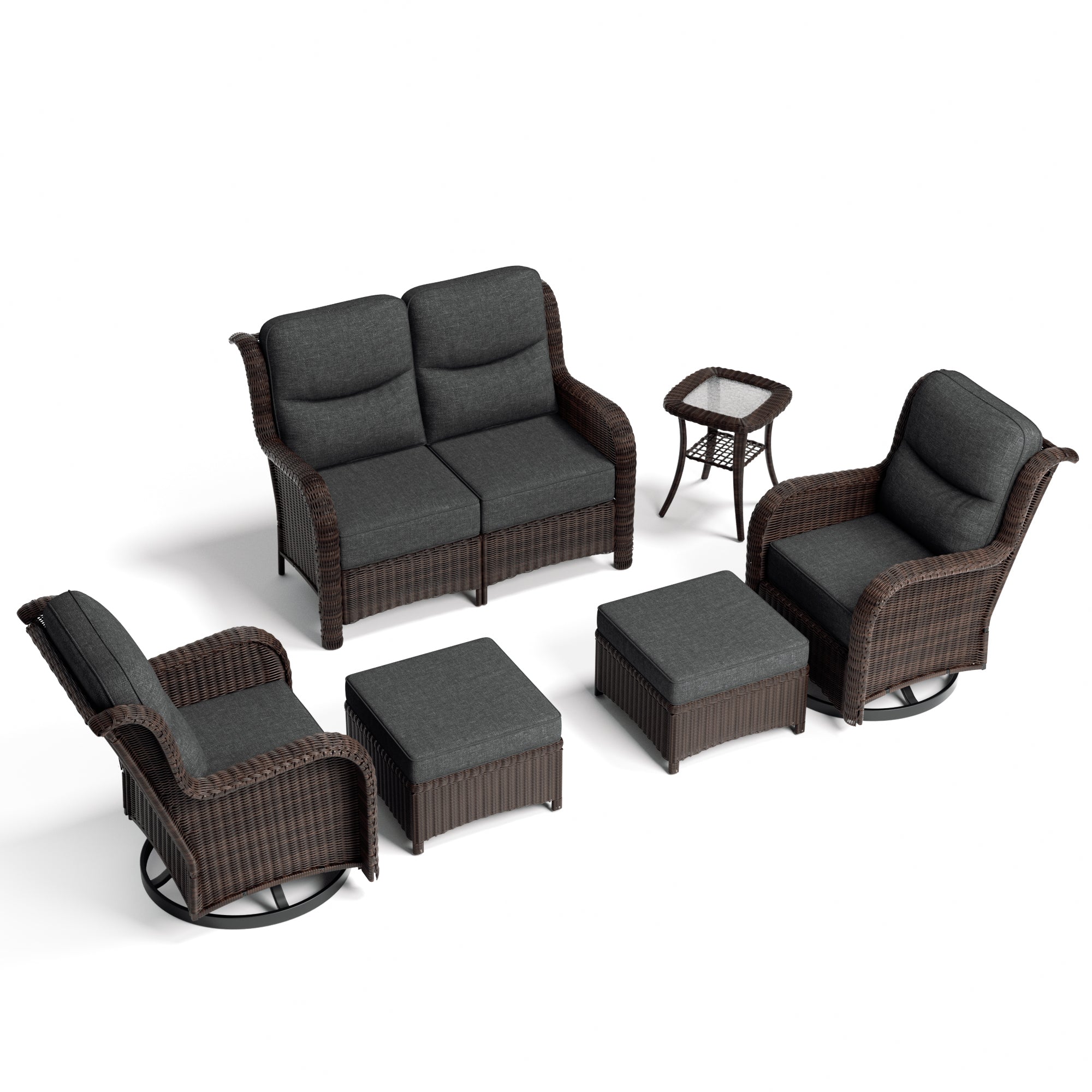 Ardenelle Loveseat Set With Ottomans