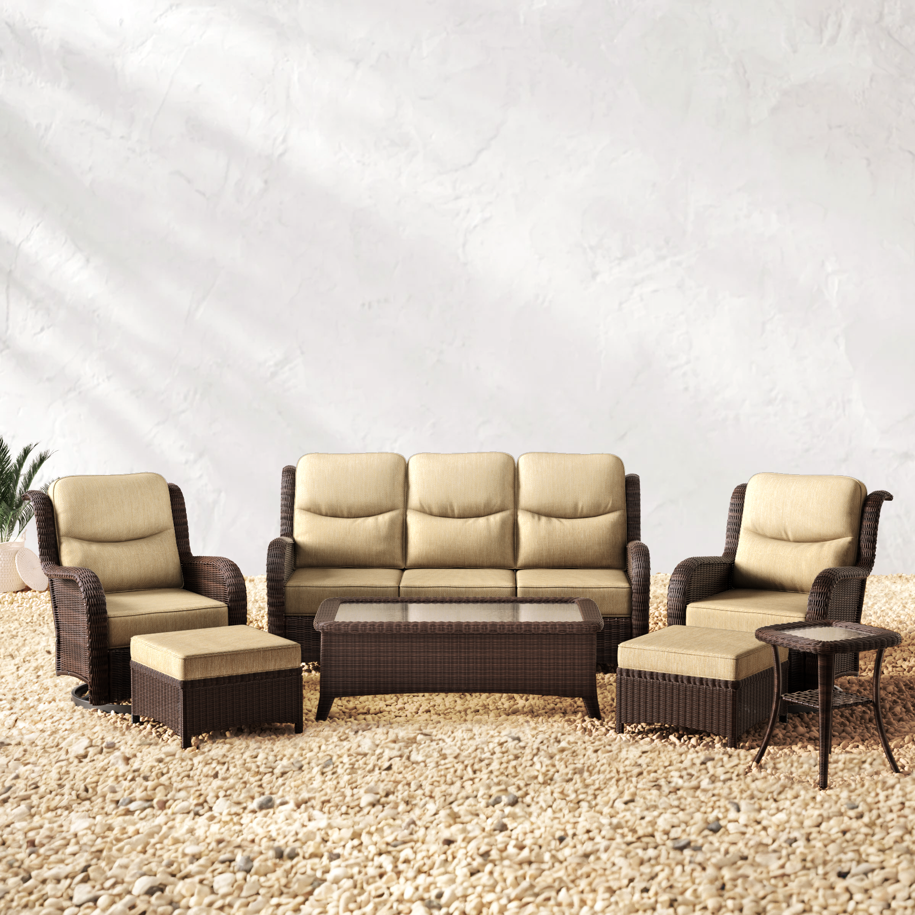 Ardenelle Patio Sofa Set With Tables