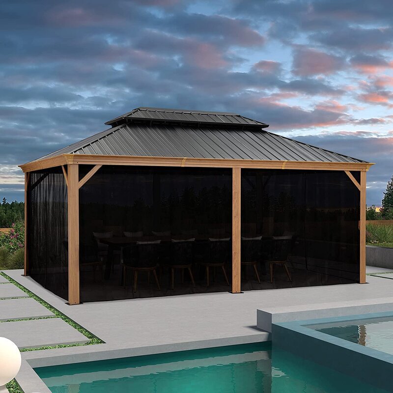 18 Ft. W x 12 Ft. D Metal Patio Gazebo
