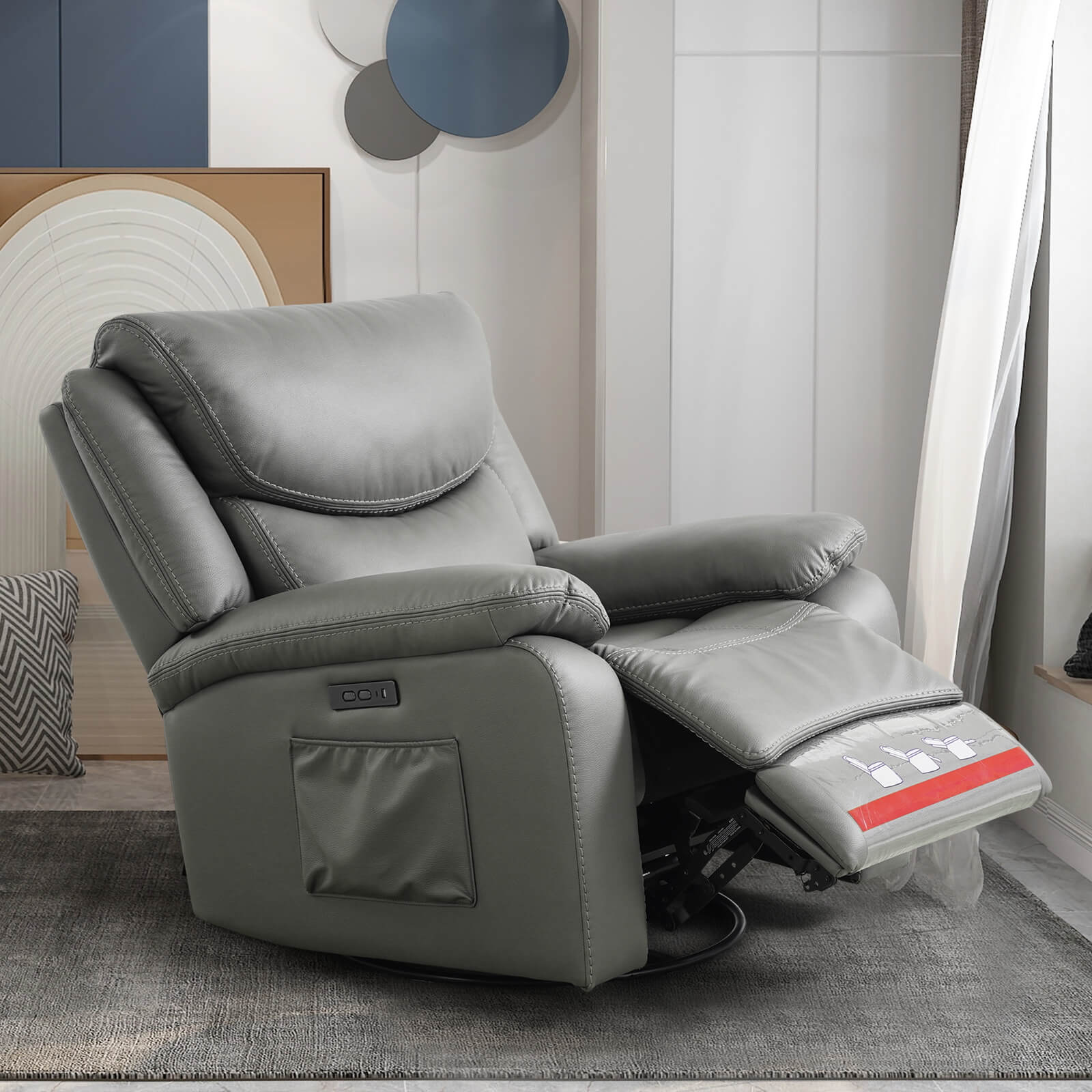 Power Swivel Glider Rocking Recliner Nursery Chair