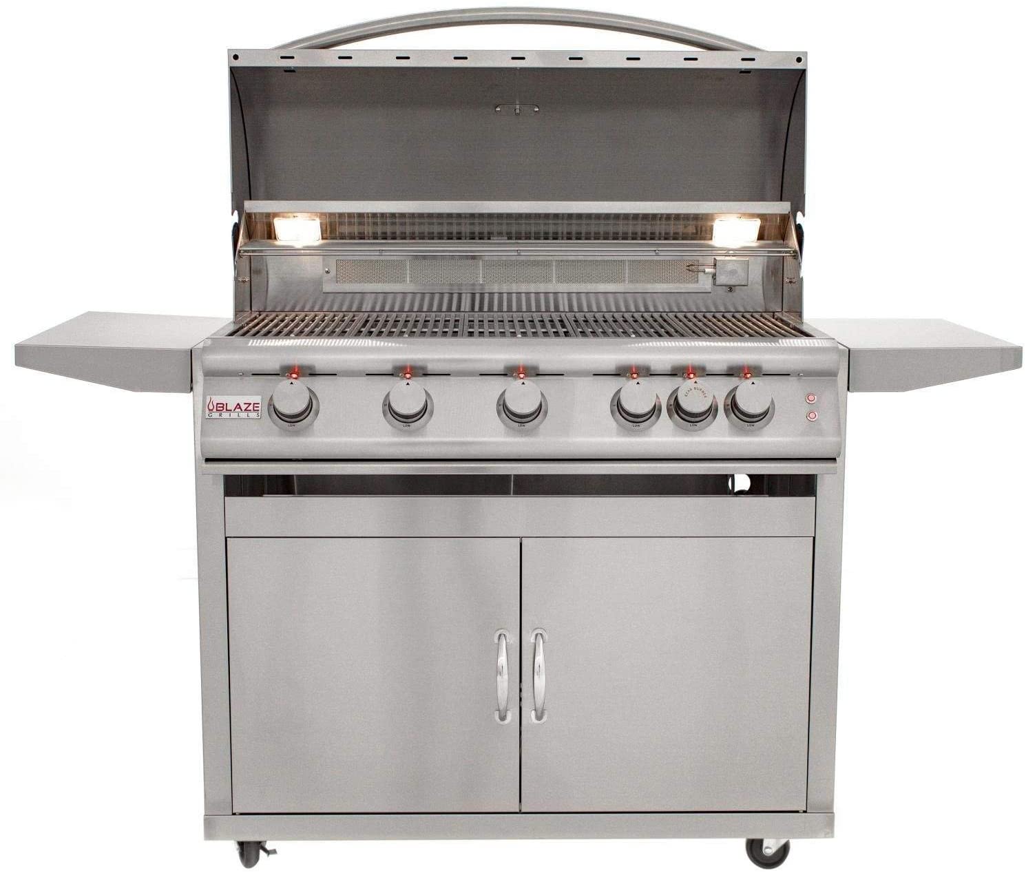 Blaze Freestanding Grill with Lights (BLZ-5LTE2-LP-BLZ-5-CART), 40-inch, Propane Gas