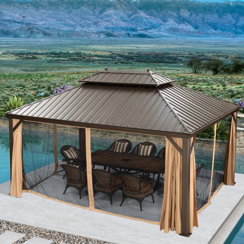 16 Ft. W x 12 FT. D Aluminum Patio Gazebo