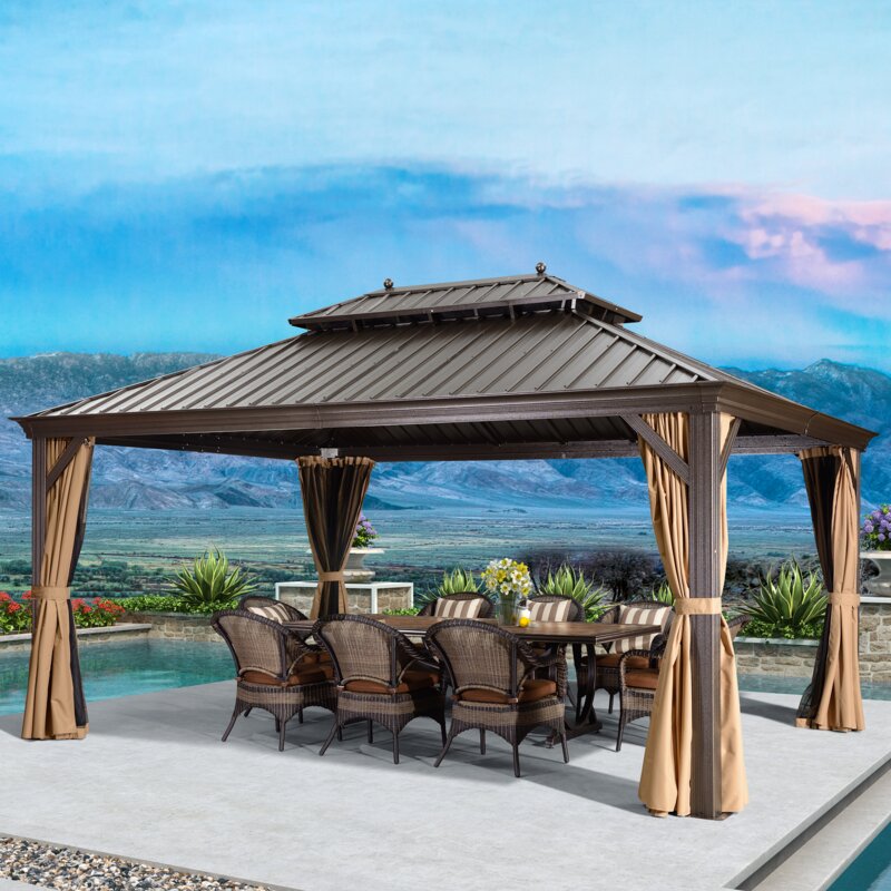 16 Ft. W x 12 FT. D Aluminum Patio Gazebo