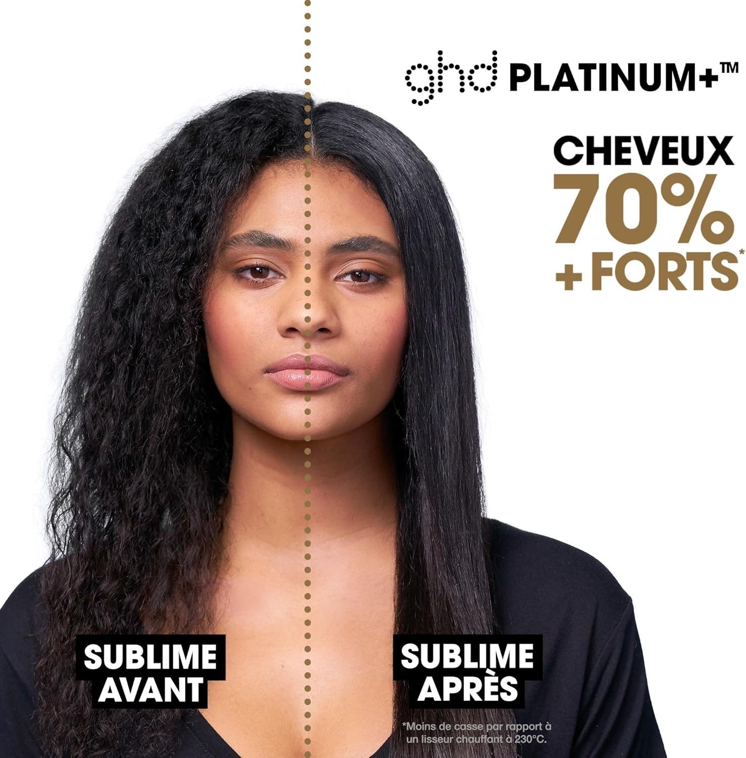2025 Platinum+ Styler Intelligent – +75 % de brillance, +70 % de cheveux plus forts, Température optimale 185 °C, Noir élégant