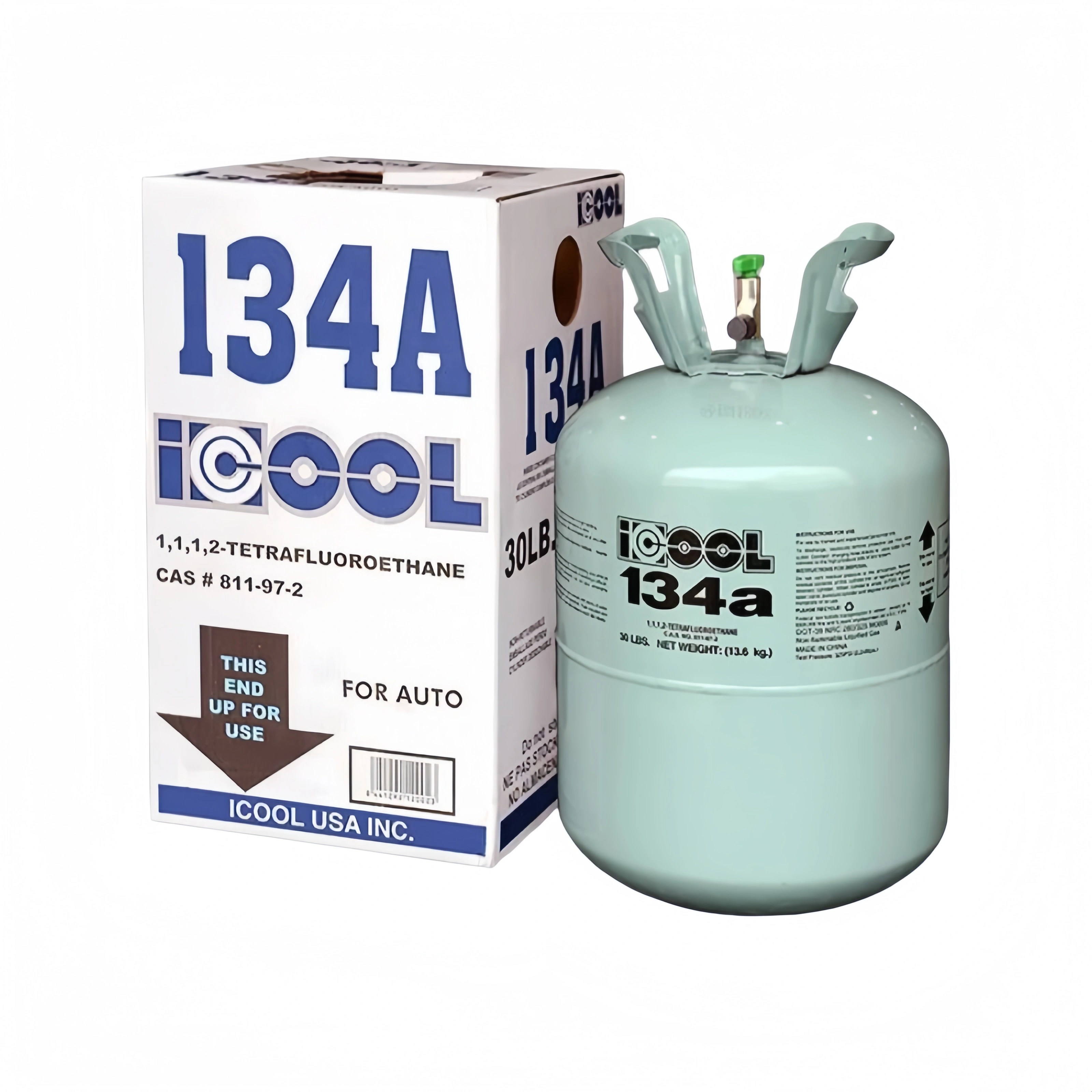 Gaz Réfrigérant R134A 30 lb (13,6 kg) – Haute Pureté 99,9 %, Bouteille HFC pour Climatisation Auto & Réfrigérateurs, Refroidissement Puissant et Écologique