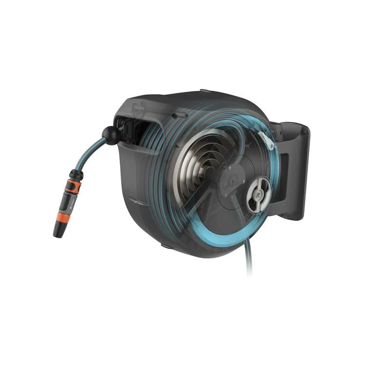 Boîte à Tuyau Murale RollUp XL 35 m – Pivot 180°, Enroulement Automatique, Kit Complet pour un Arrosage Facile et Propre