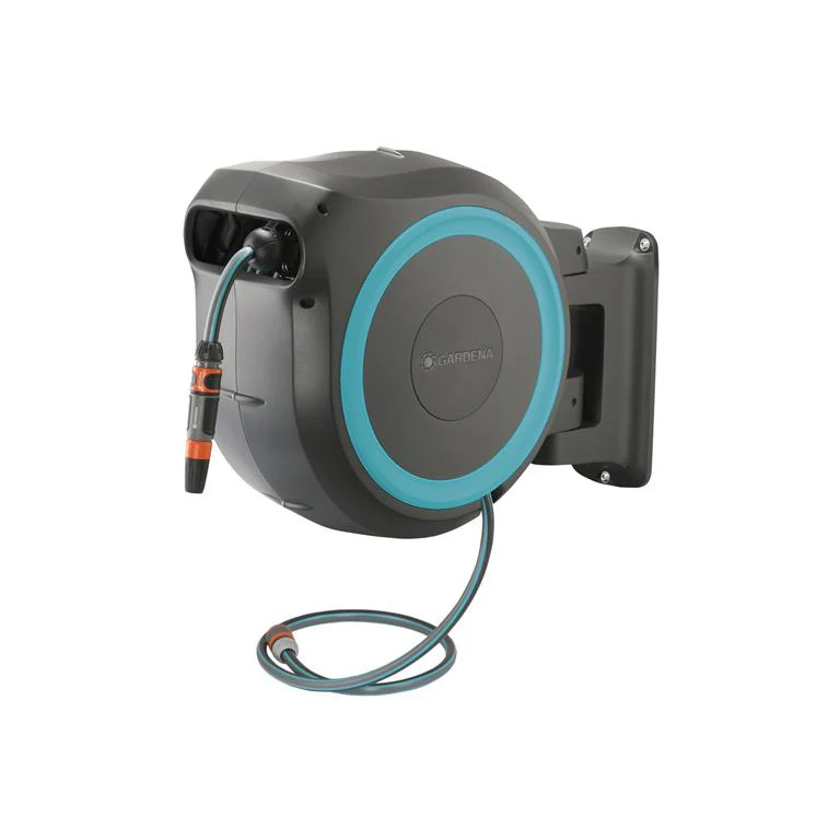 Boîte à Tuyau Murale RollUp XL 35 m – Pivot 180°, Enroulement Automatique, Kit Complet pour un Arrosage Facile et Propre