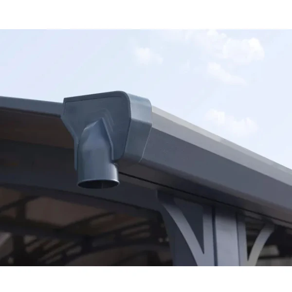 Carport aluminium et polycarbonate, H 242 cm x L 359 cm x P 435 cm