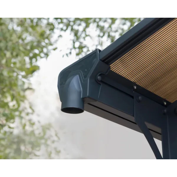 Carport aluminium et polycarbonate, H 242 cm x L 359 cm x P 435 cm