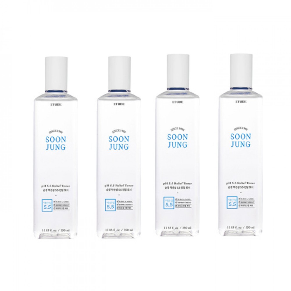 ETUDE - Soon Jung PH 5.5 Relief Toner - 350ml (4ea) Set