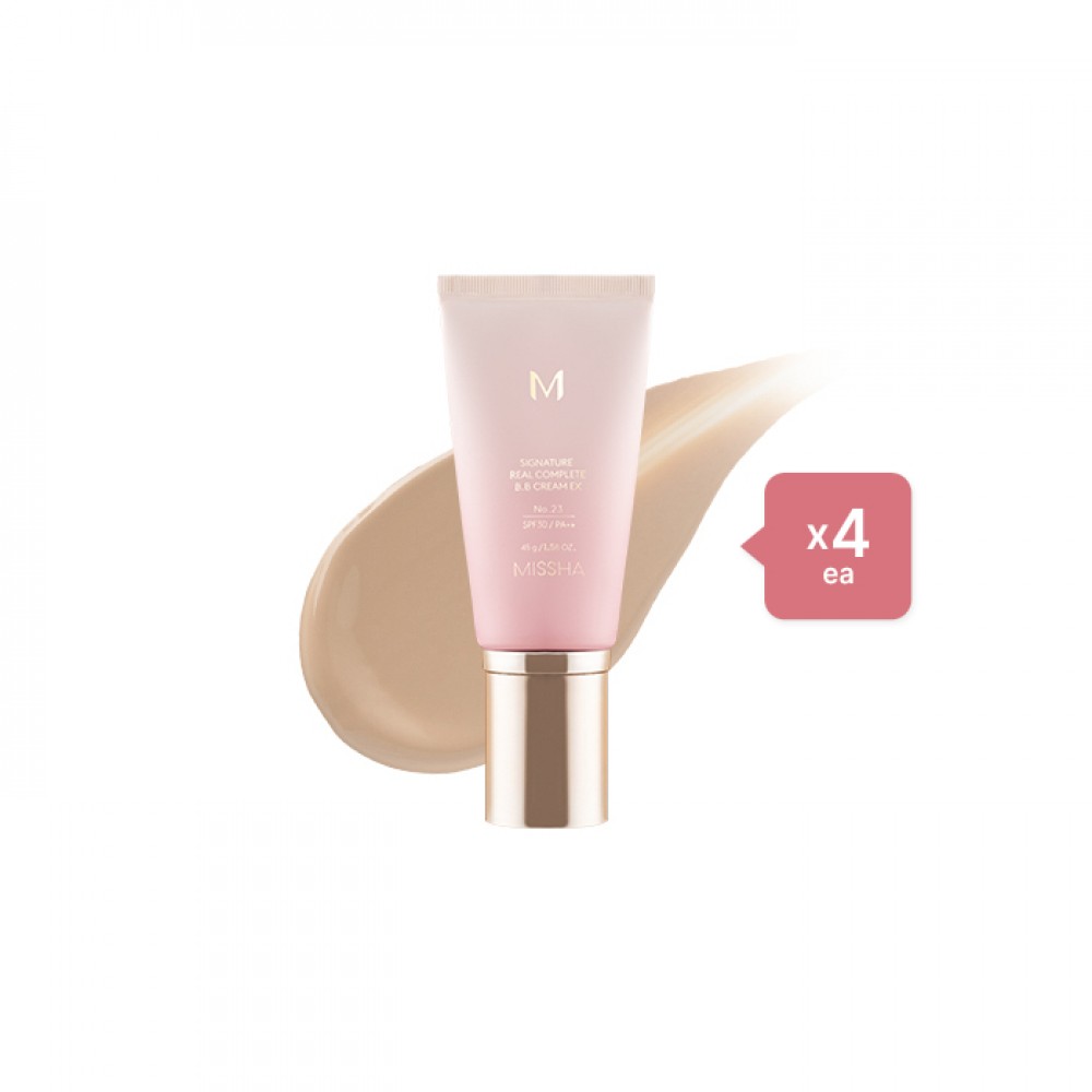 MISSHA M Signature Real Complete BB Cream EX SPF30 PA++ (New Version) - 45g - 23 Calm Beige (4ea) Set