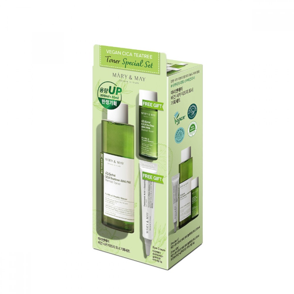 Mary&May - Vegan CICA Tea Tree Toner Special Set - 1set (3items)