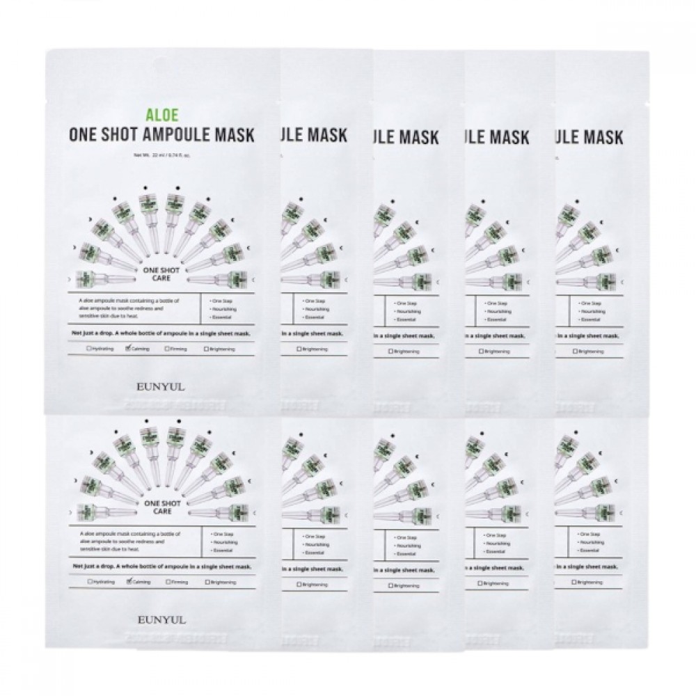 EUNYUL - Aloe One Shot Ampoule Mask - 10pcs