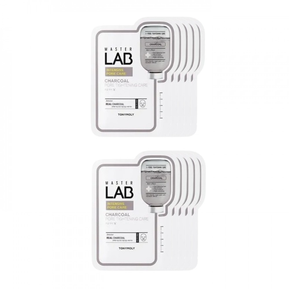 TONYMOLY - Master Lab Real Mask Sheet - Charcoal 10pcs Set