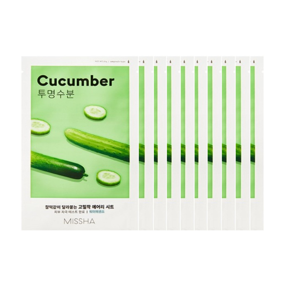 MISSHA - Airy Fit Sheet Mask - Cucumber - 1pc (10ea) Set