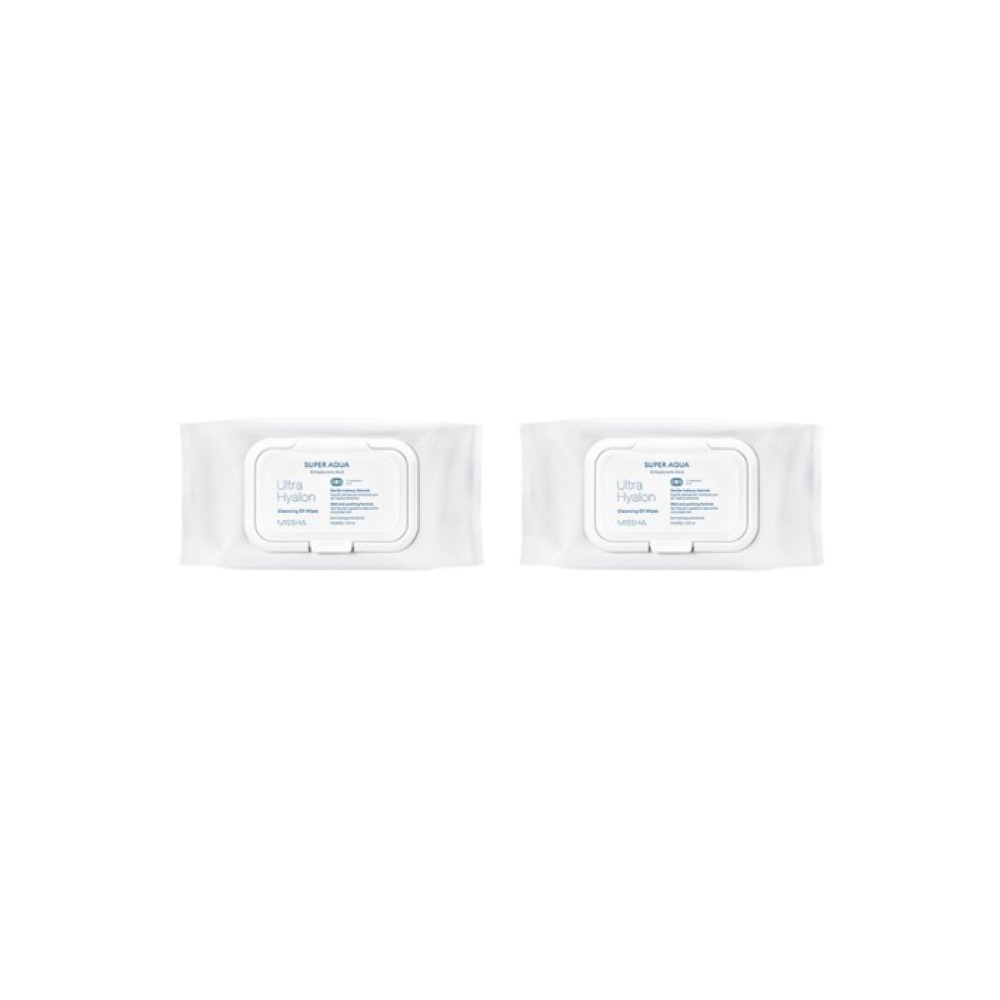MISSHA - Super Aqua Ultra Hyalron Cleansing Oil Wipes (Jumbo Size) - 1pack (70pcs) (2ea) Set
