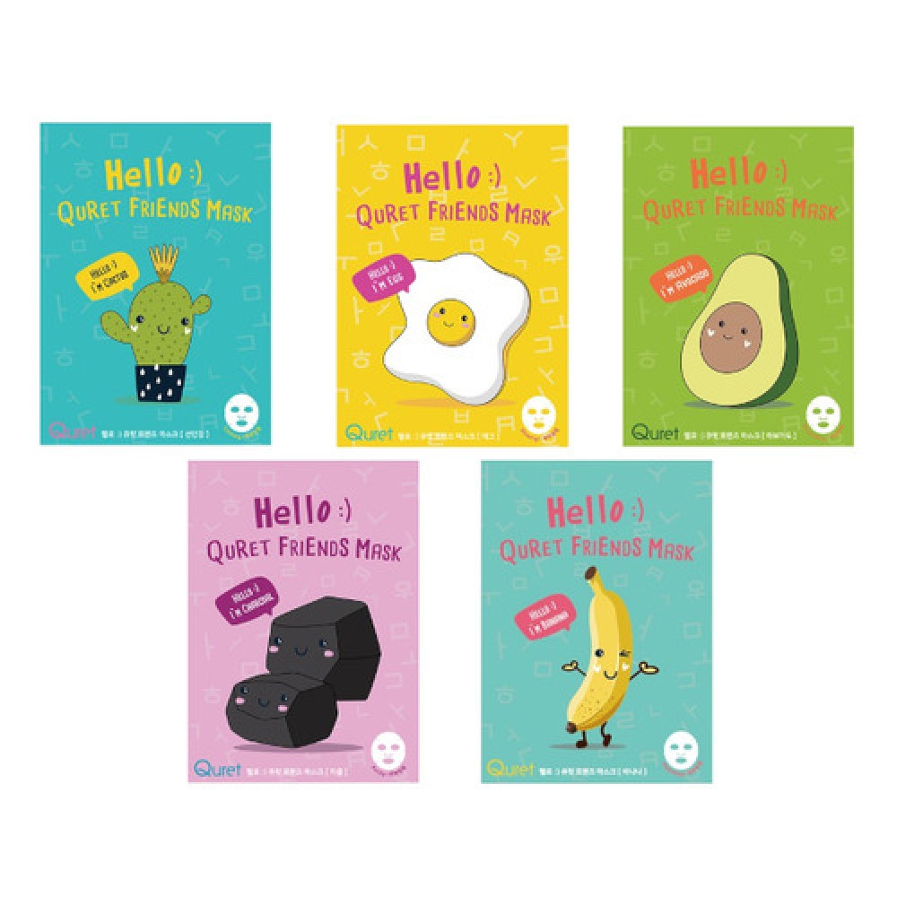 Quret - Hello :) Quret Friends Mask - 1pc