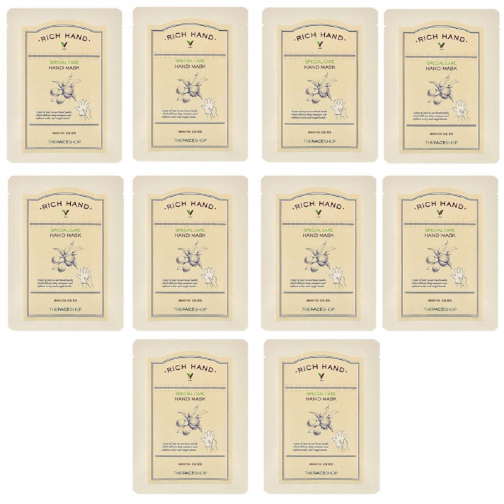 THE FACE SHOP - Rich Hand V Special Care Hand Mask - 16g (10pcs) Set