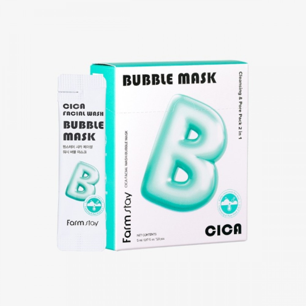 Farm Stay - Cica Facial Wash Bubble Mask - 5ml*20pcs