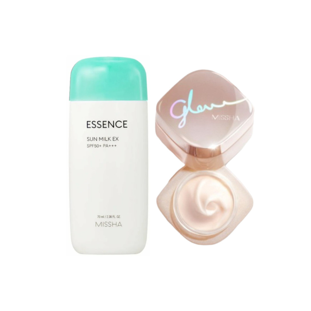MISSHA - All Around Safe Block Essence Sun Milk EX - 70ml (SPF50+ PA+++) X MISSHA - Glow Skin Balm - 50ml