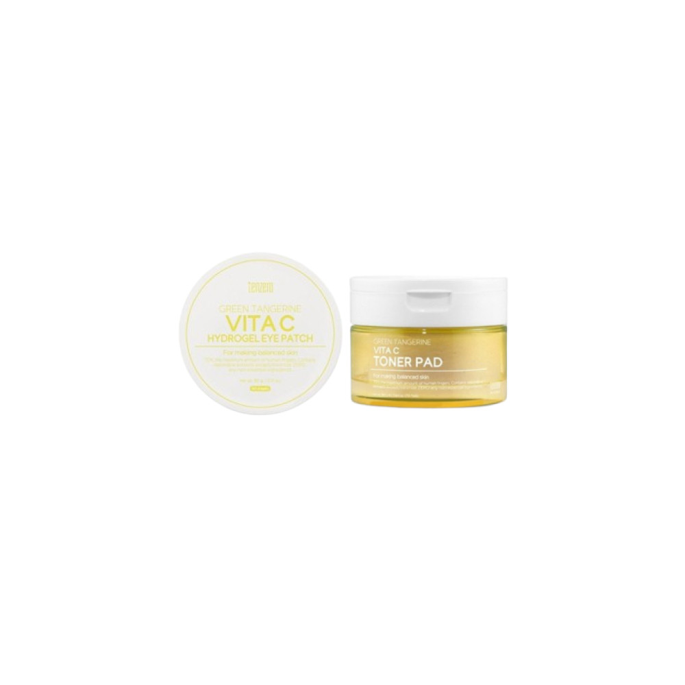 tenzero - Green Tangerine Vita C Hydrogel Eye Patch - 90g / 60pcs (1ea) X Green Tangerine Vita C Toner Pad - 160g / 70pcs (1ea)