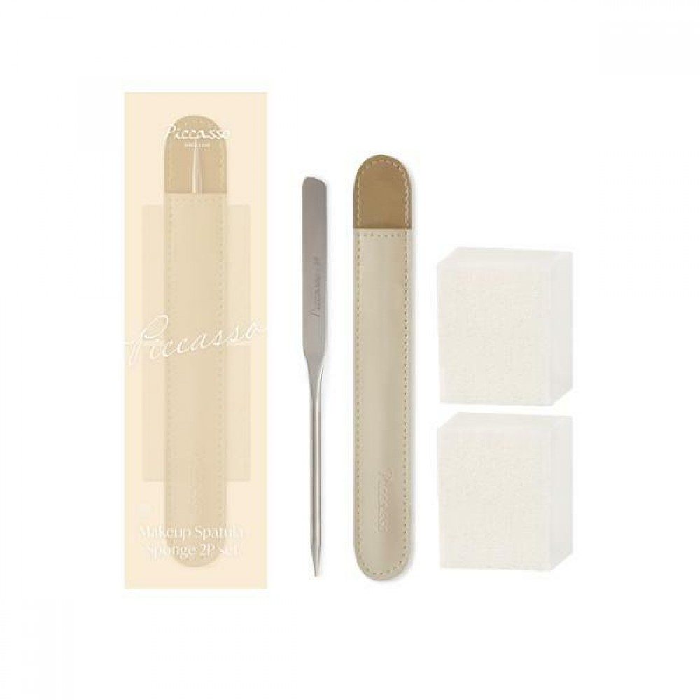 Piccasso - Makeup Spatula + Sponge 2P Special Set - 1set (3 items)