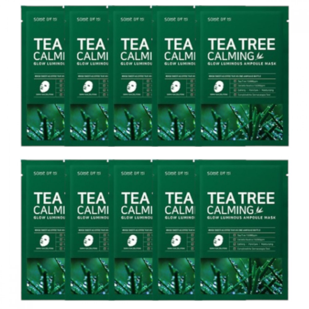 SOME BY MI - Tea Tree Calming Glow Luminous Ampoule Mask - 10pcs