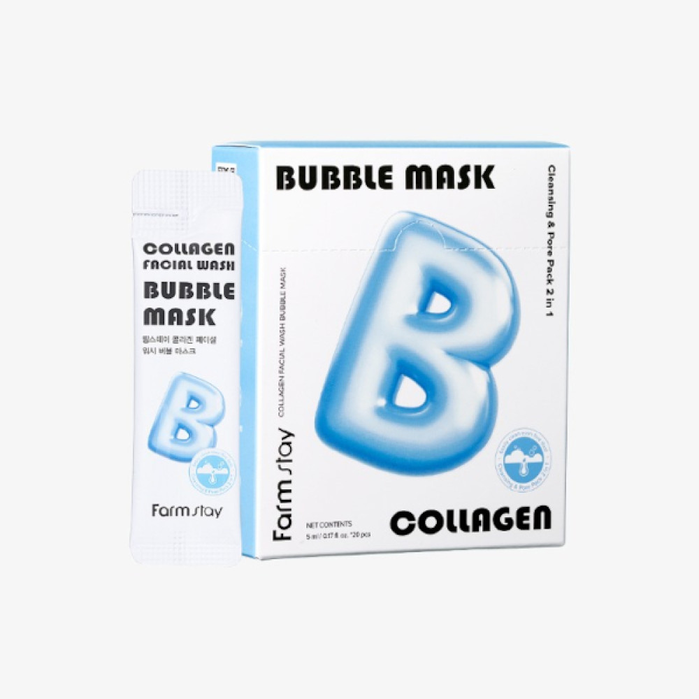 Farm Stay - Collagen Facial Wash Bubble Mask - 5ml*20pcs