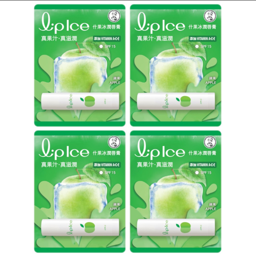 Rohto Mentholatum - LipIce Lip Balm - 1pc - Apple (4ea) Set
