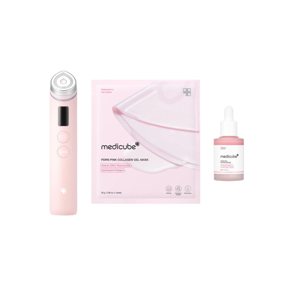 medicube - Booster Pro Pink Glass Skincare Set