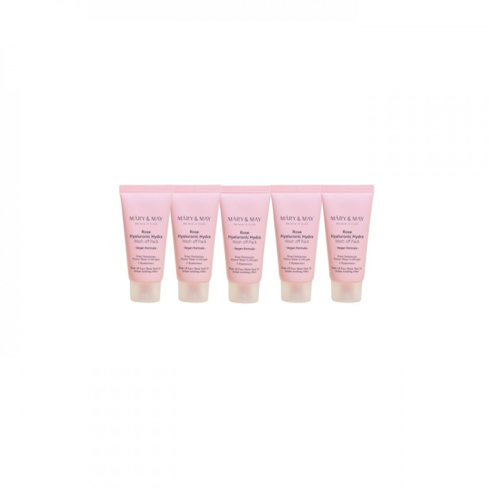 Mary&May Rose Hyaluronic Hydra Wash Off Pack - 30g (5ea) Set