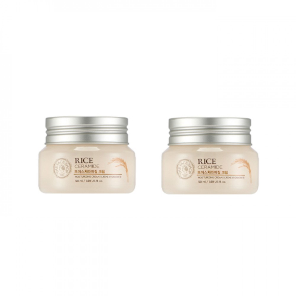 THE FACE SHOP - Rice & Ceramide Moisturizing Cream - 50ml (2ea) Set